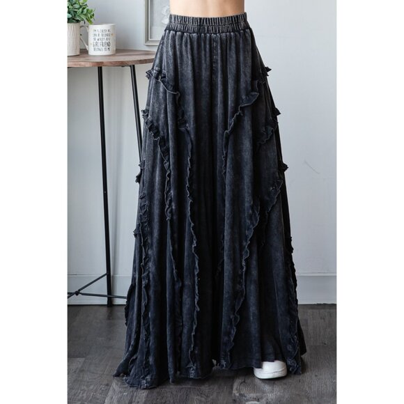 Oli & Hali Ruffle Detail Wide Leg Flare Pants NEW Size Medium - Picture 7 of 9